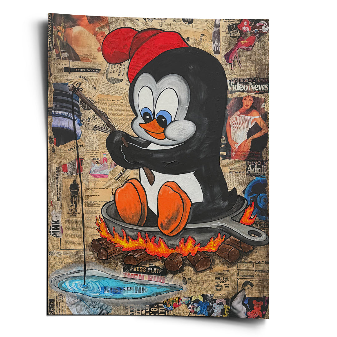DOTCOMCANVAS Poster Hot Pan Penguin