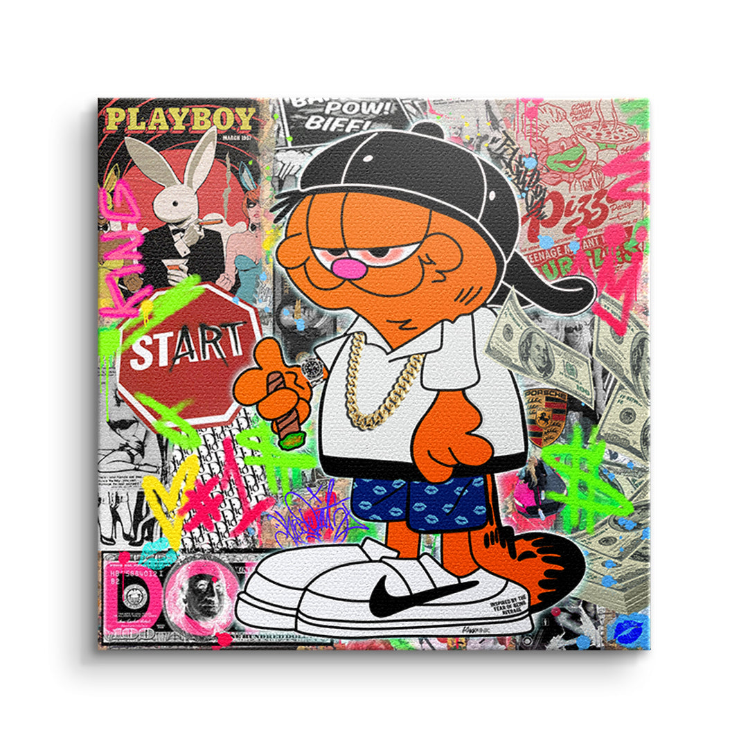 DOTCOMCANVAS Leinwandbild Street Cat Swag ohne Rahmen
