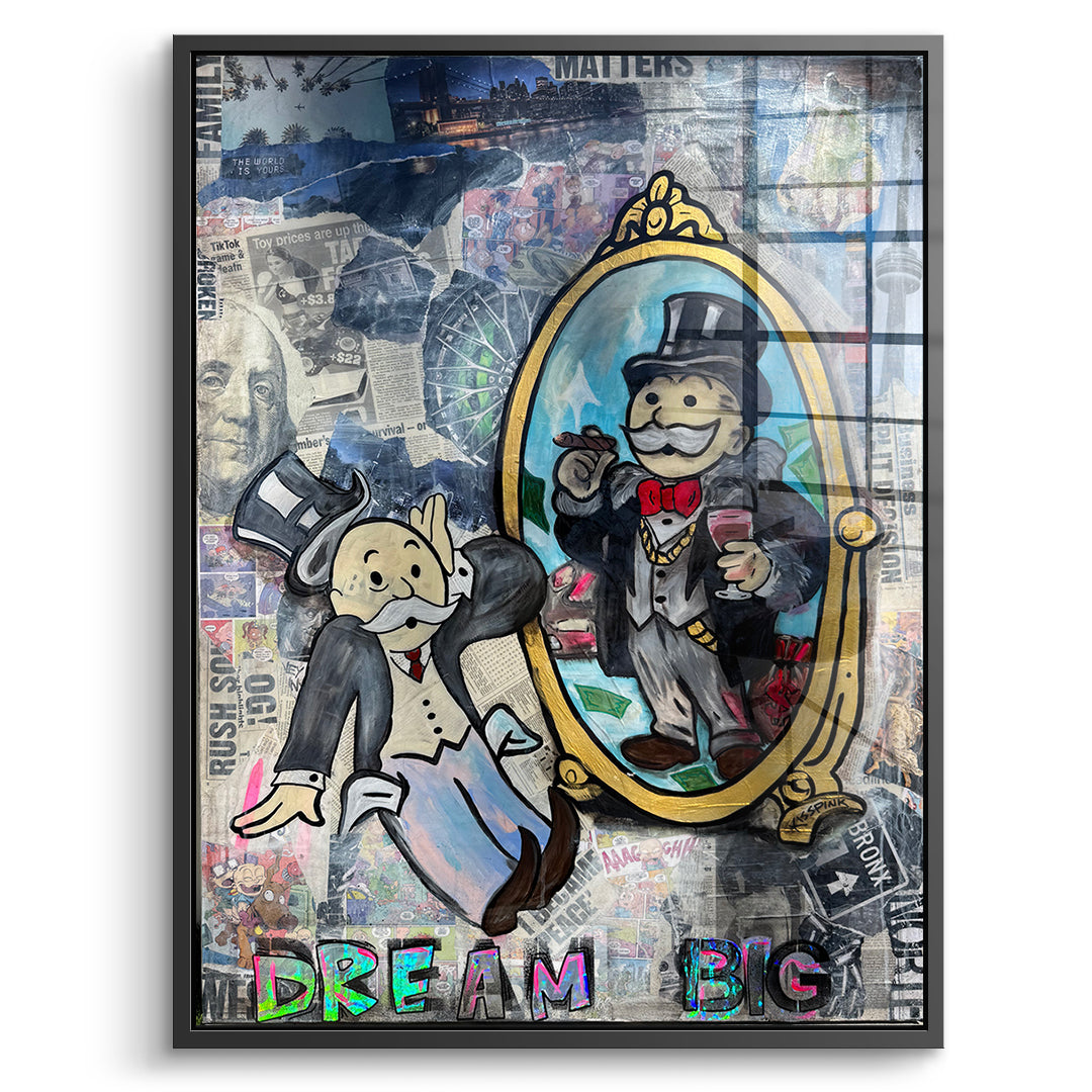 DOTCOMCANVAS Acrylglasbild Dream Big Real im schwarzen Premium-Rahmen