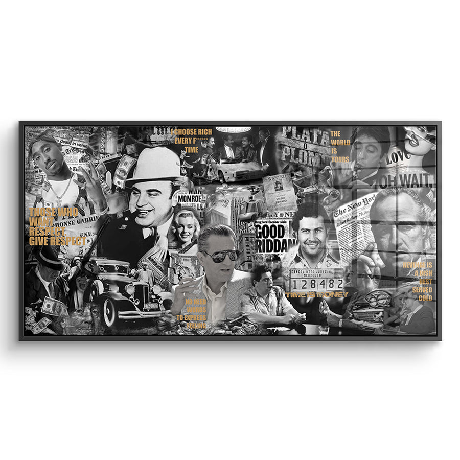 DOTCOMCANVAS Acrylglasbild Gangsters im schwarzen Premium-Rahmen