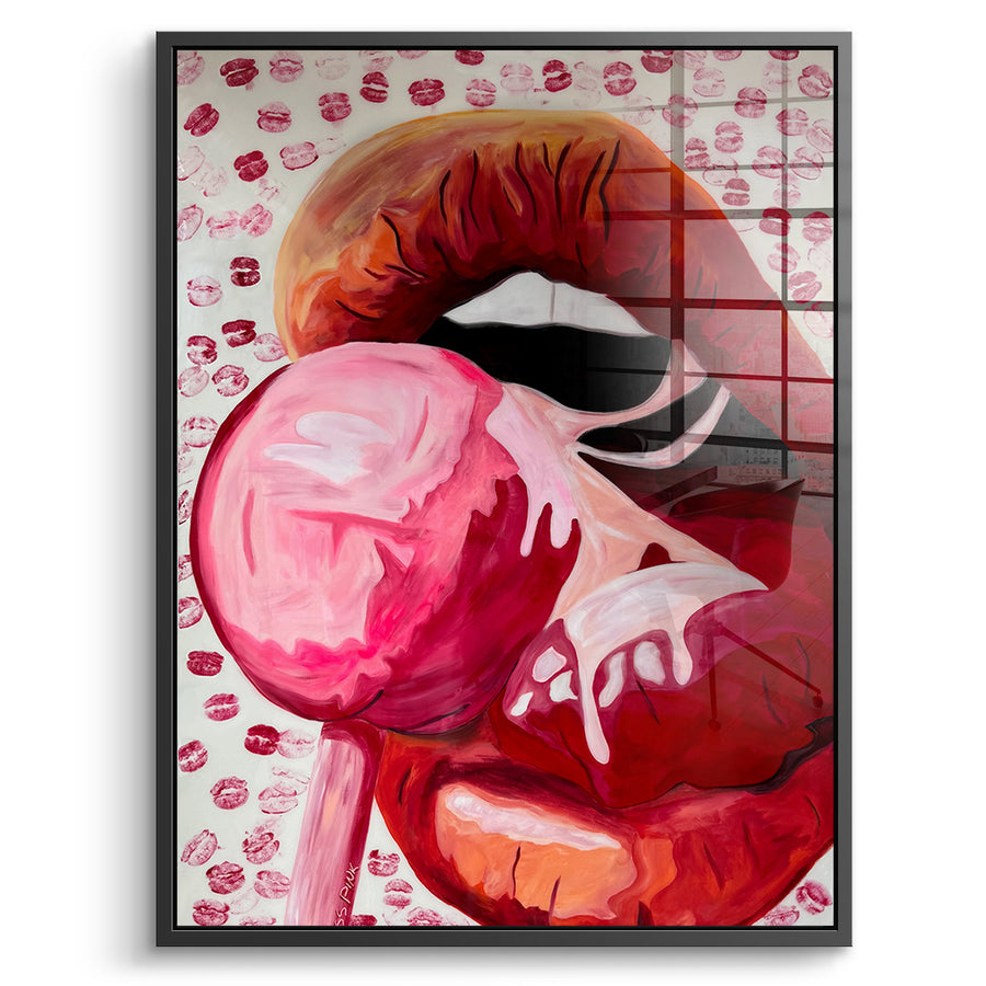 DOTCOMCANVAS Acrylglasbild Lollipop im schwarzen Premium-Rahmen