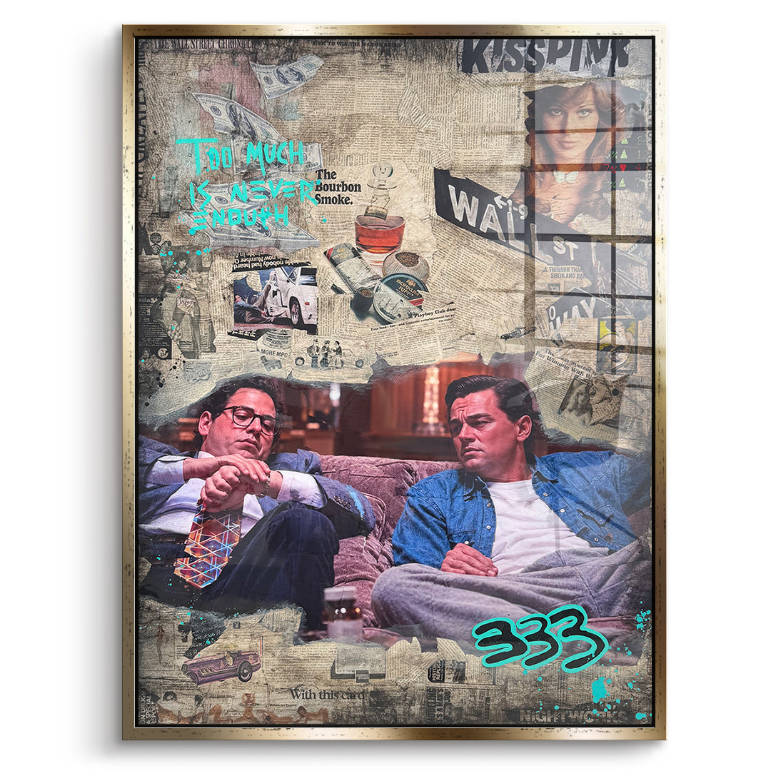 DOTCOMCANVAS Acrylglasbild Too Much Not Enough im goldenen Premium-Rahmen