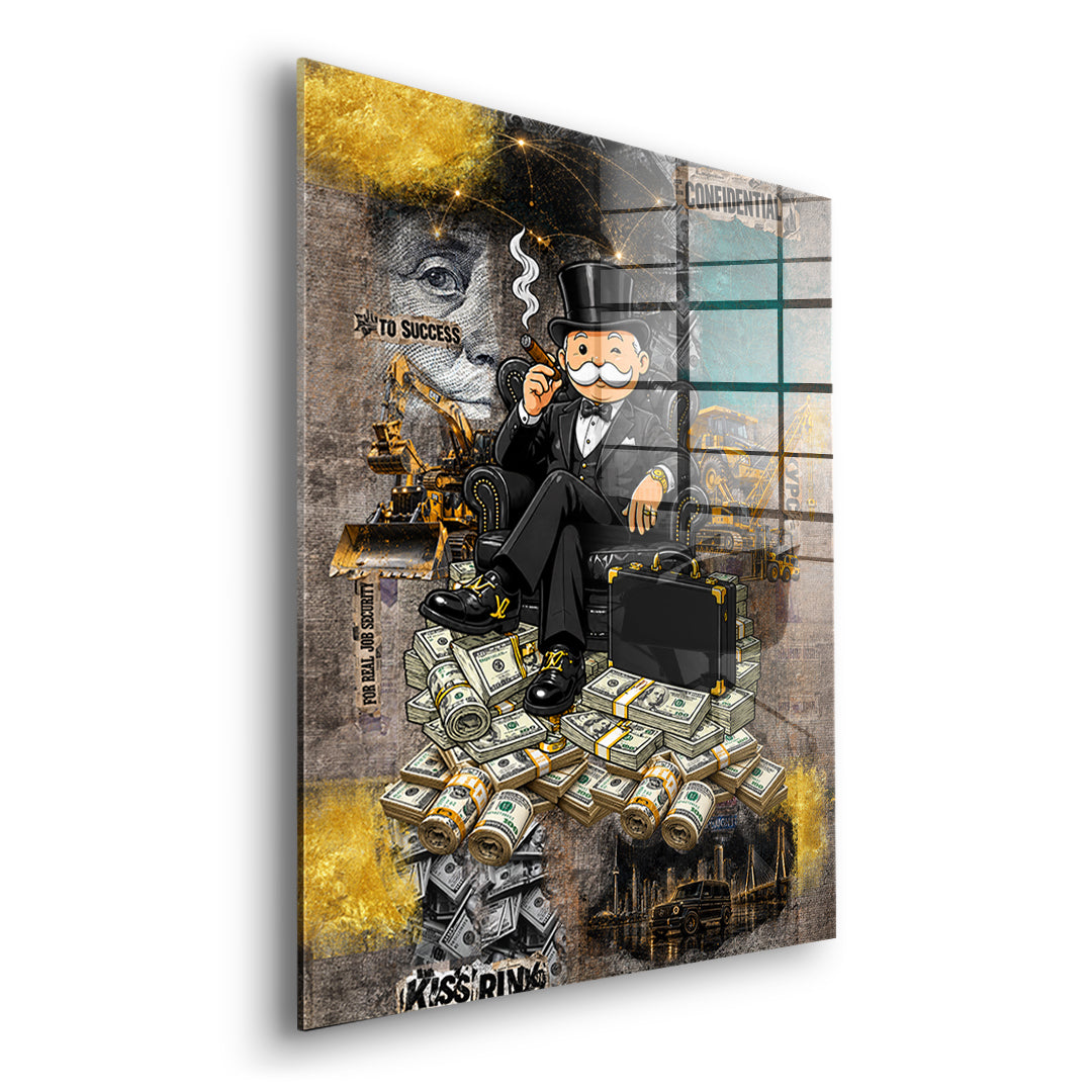 Seitenansicht des Acrylglasbilds Building Empires ohne Rahmen