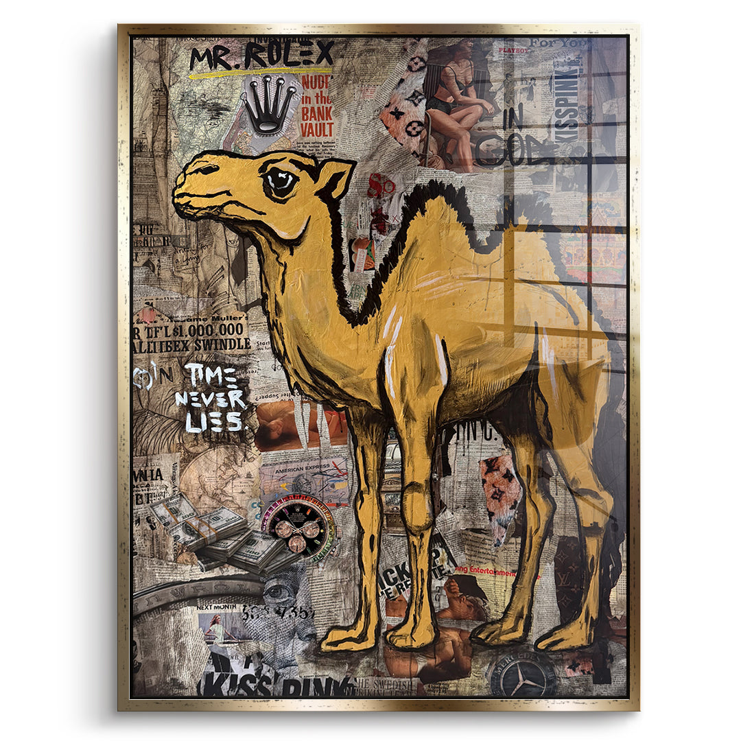 DOTCOMCANVAS Acrylglasbild Mr. Luxury Time im goldenen Premium-Rahmen