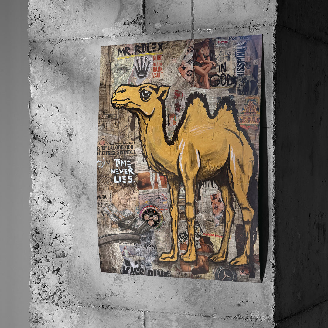 Poster Mr. Luxury Time an einer Betonwand
