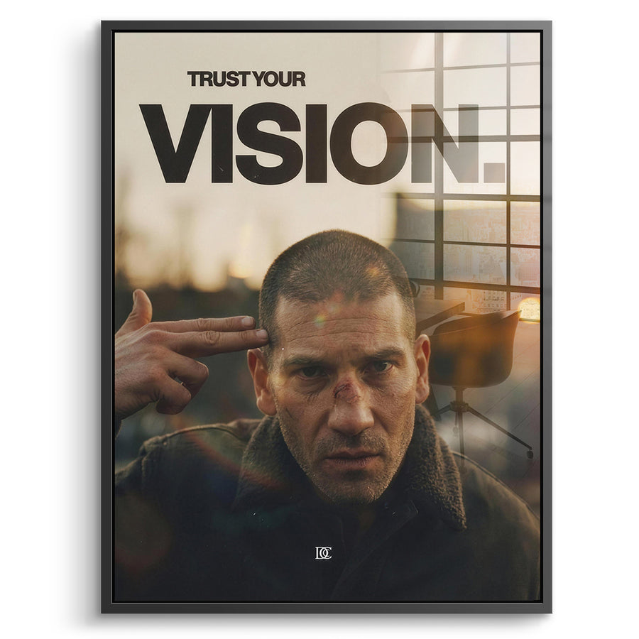 DOTCOMCANVAS Acrylglasbild Trust Your Vision im schwarzen Premium-Rahmen