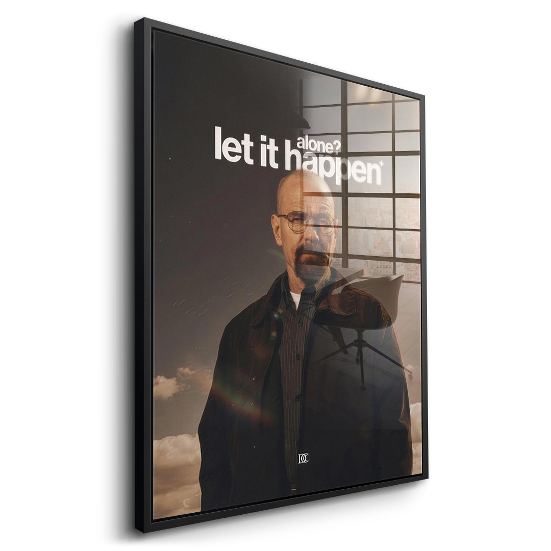 Seitenansicht des Acrylglasbilds Let It Happen im schwarzen Rahmen