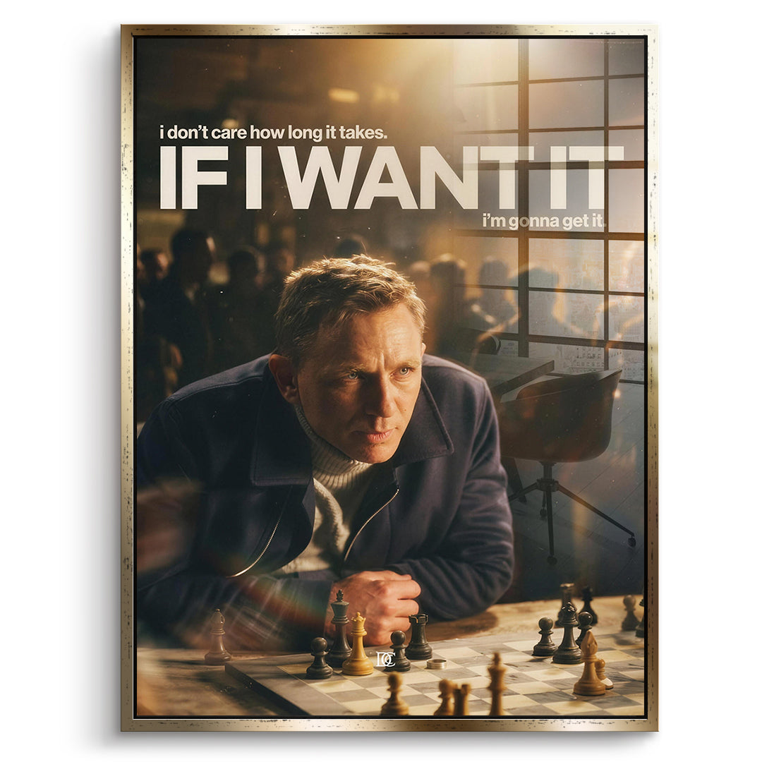 DOTCOMCANVAS Acrylglasbild If I Want It im goldenen Premium-Rahmen