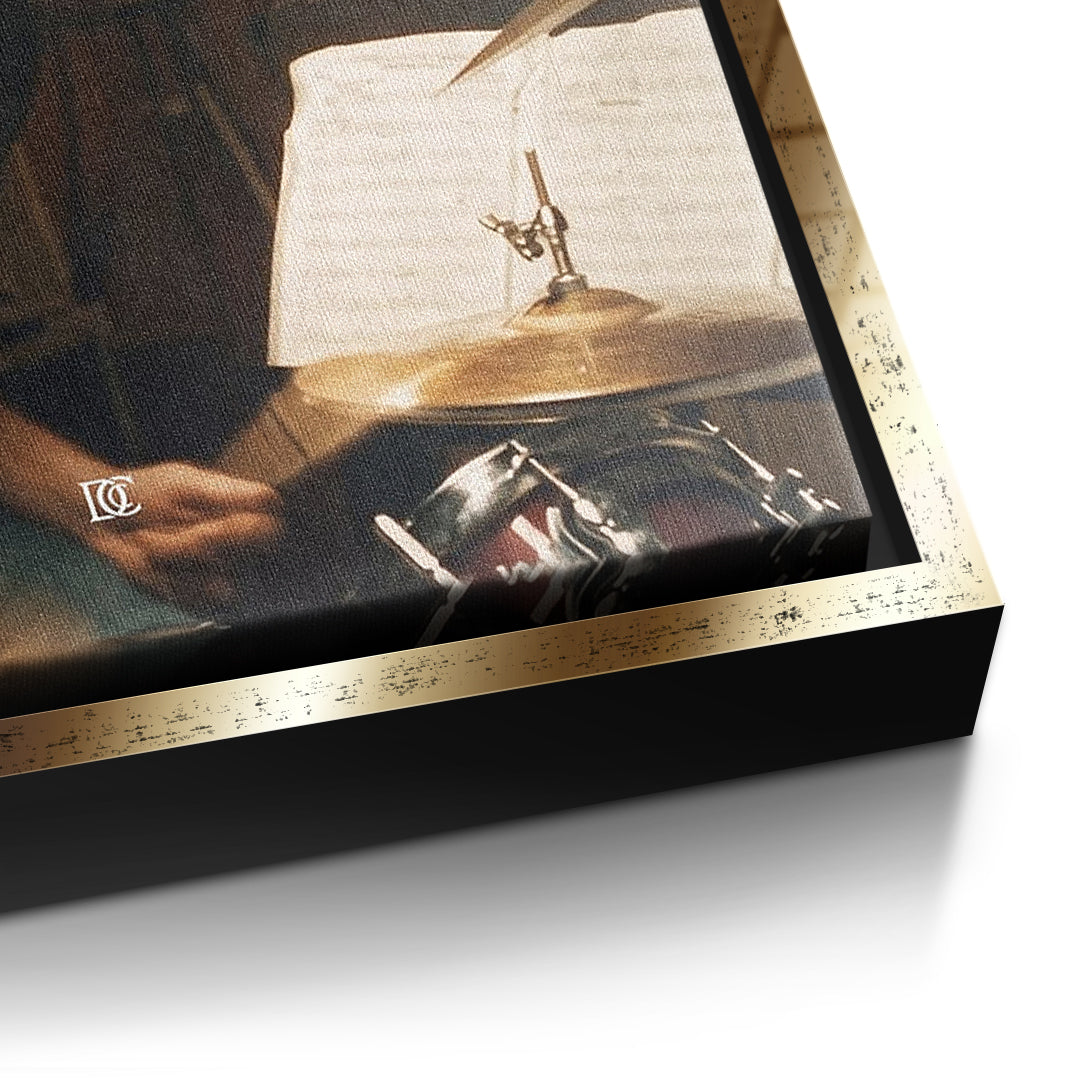 Detailaufnahme der Leinwandstruktur, Your Only Limit Is Your Mind Vintage im goldenen Rahmen