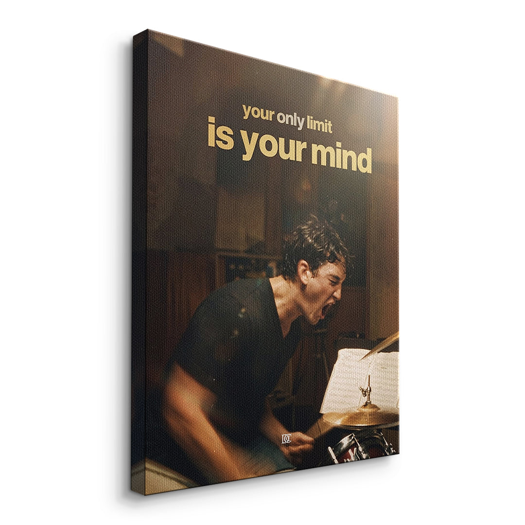 Seitenansicht des Leinwandbilds Your Only Limit Is Your Mind Vintage ohne Rahmen