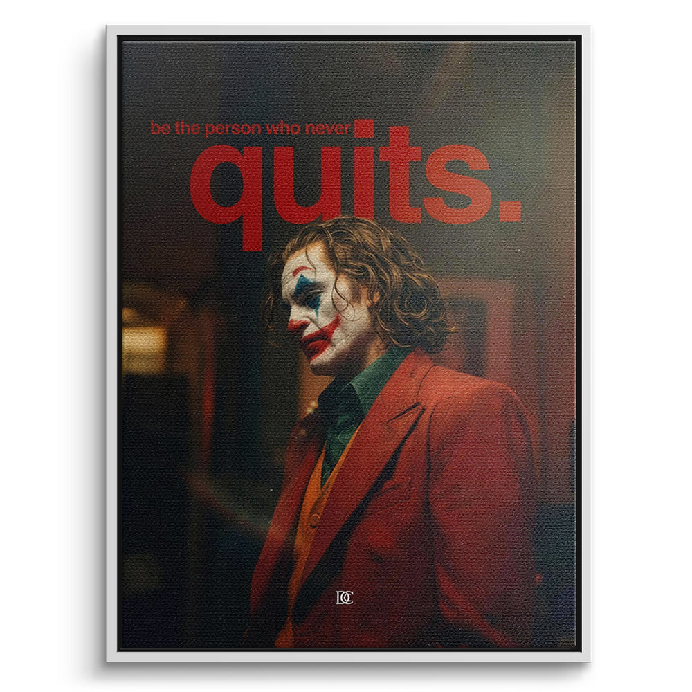 DOTCOMCANVAS Leinwandbild Never Quit im weißen Premium-Rahmen
