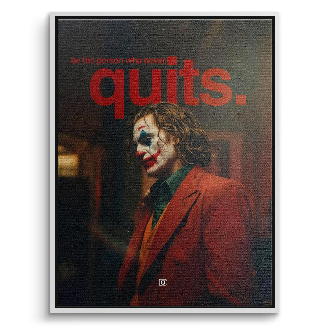 DOTCOMCANVAS Leinwandbild Never Quit im weißen Premium-Rahmen