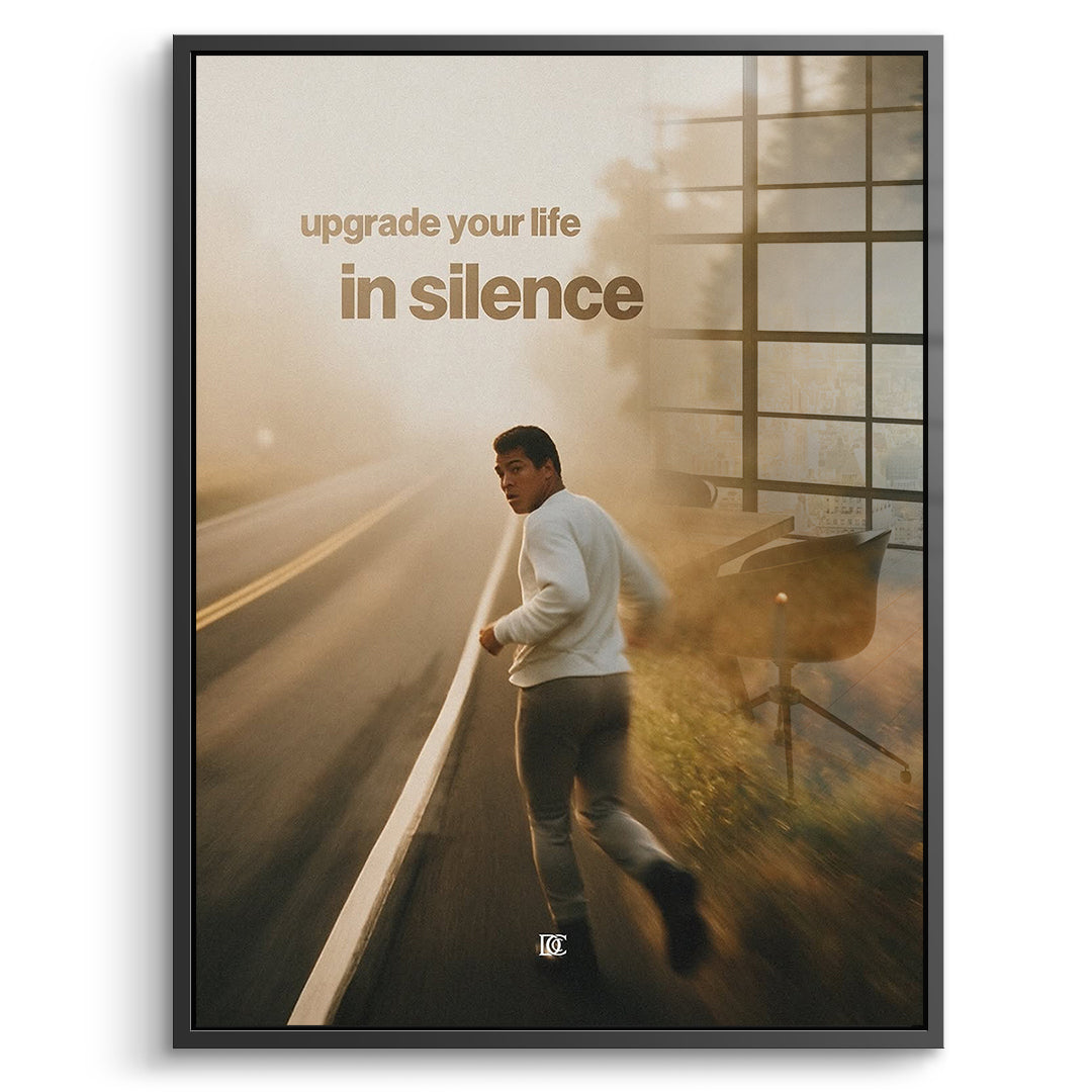 DOTCOMCANVAS Acrylglasbild Upgrade Your Life In Silence im schwarzen Premium-Rahmen