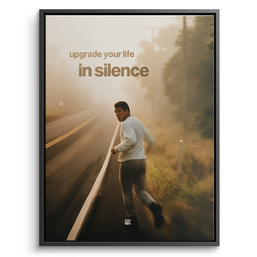 DOTCOMCANVAS Leinwandbild Upgrade Your Life In Silence im schwarzen Premium-Rahmen