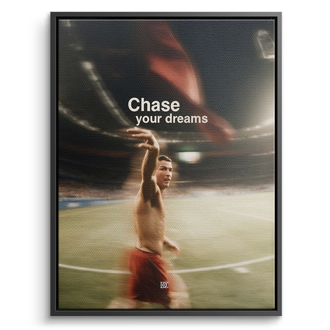 DOTCOMCANVAS Leinwandbild Chase Your Dreams im schwarzen Premium-Rahmen