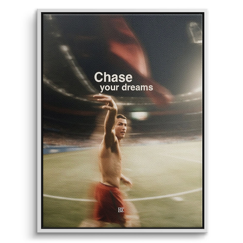 DOTCOMCANVAS Leinwandbild Chase Your Dreams im weißen Premium-Rahmen
