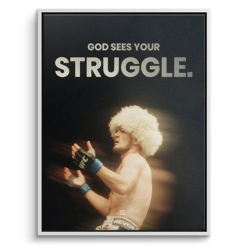 DOTCOMCANVAS Leinwandbild God Sees Your Struggle im weißen Premium-Rahmen