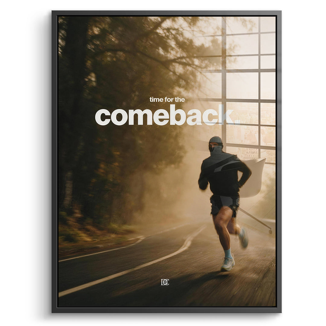 DOTCOMCANVAS Acrylglasbild Time For The Comeback im schwarzen Premium-Rahmen