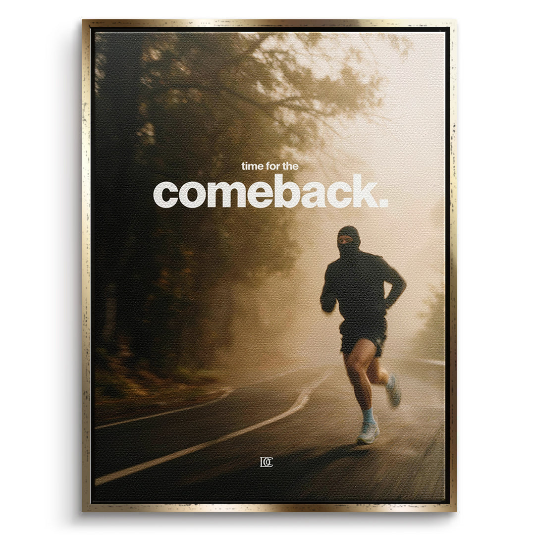 DOTCOMCANVAS Leinwandbild Time For The Comeback im goldenen Premium-Rahmen