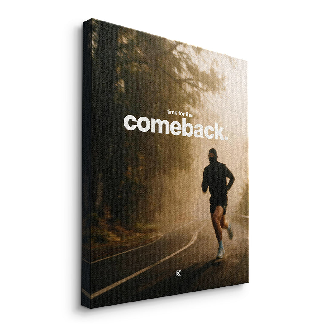 Seitenansicht des Leinwandbilds Time For The Comeback ohne Rahmen