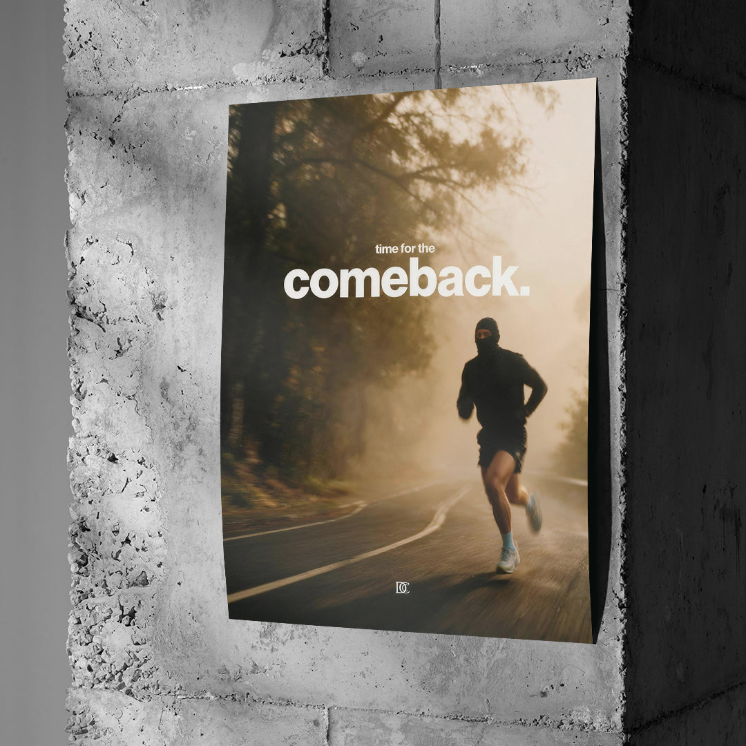 Poster Time For The Comeback an einer Betonwand