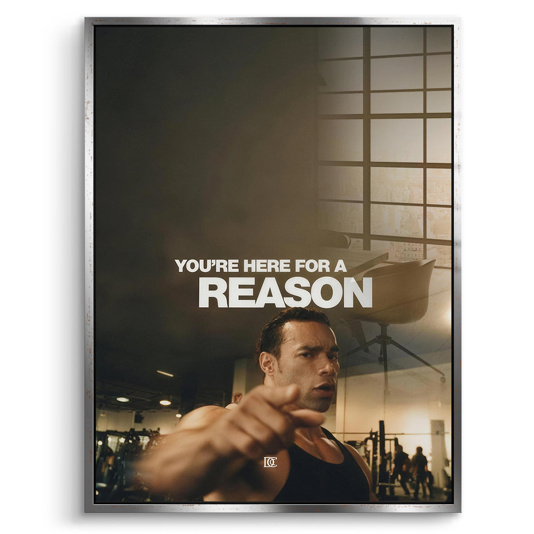 DOTCOMCANVAS Acrylglasbild You're Here For A Reason im silbernen Premium-Rahmen