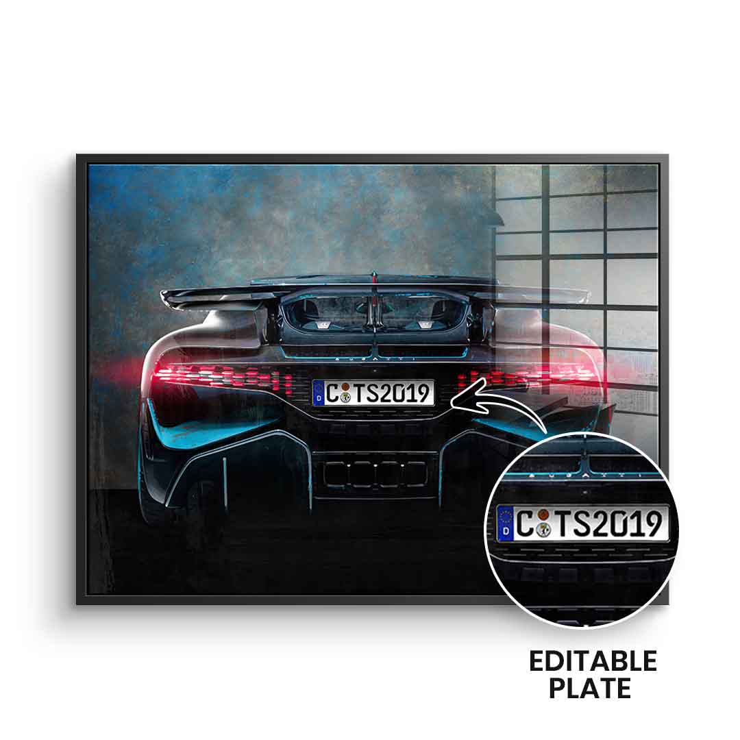 Bugatti Backside - Acrylglas - Personalisierbar