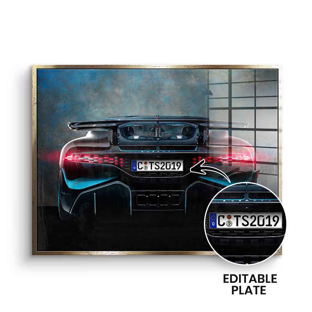 Bugatti Backside - Acrylglas - Personalisierbar