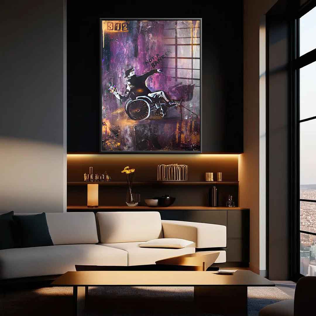 Banksy Wheelchair - Acrylglas