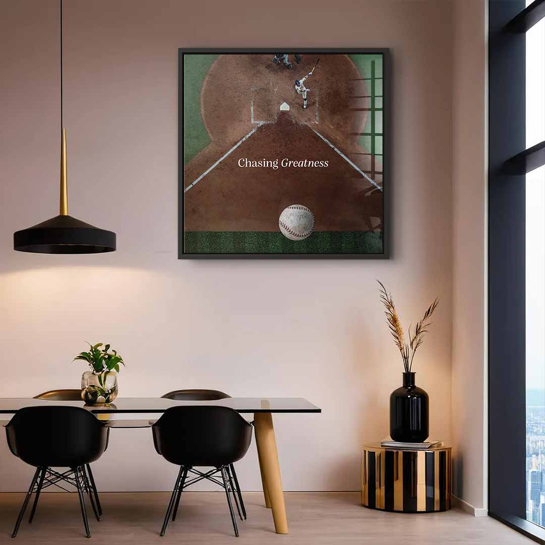 W pogoni za wielkością #Baseball – edycja kwadratowa – obraz akrylowy