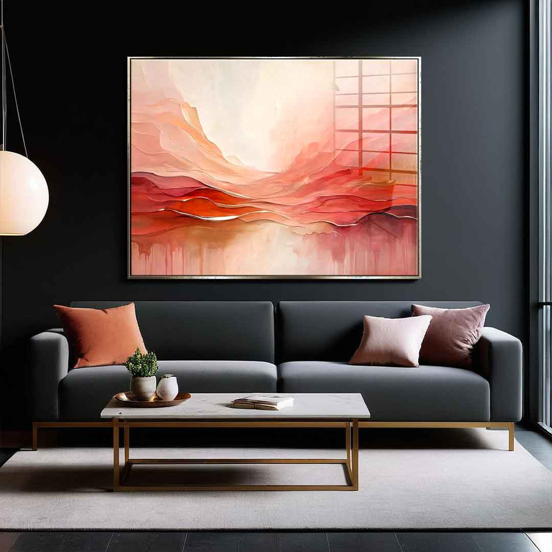 Crimson Peaks And Coral Valleys - Acrylglas