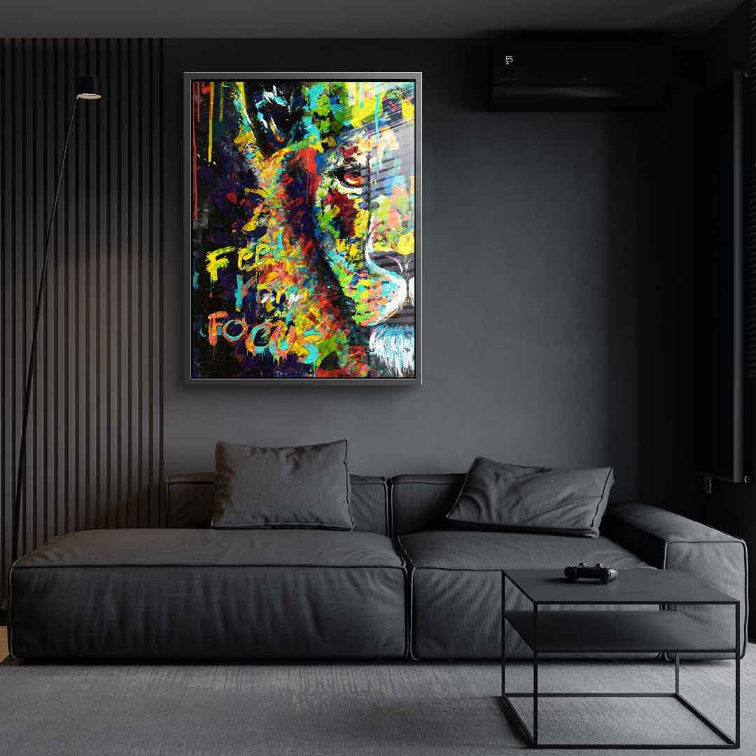 Feed your focus lion - Acrylglas