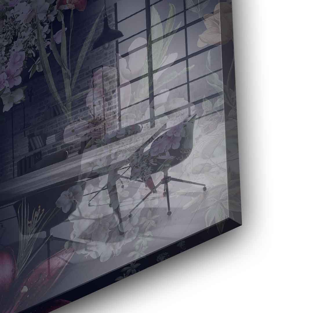 Flowers Skull - Acrylglas