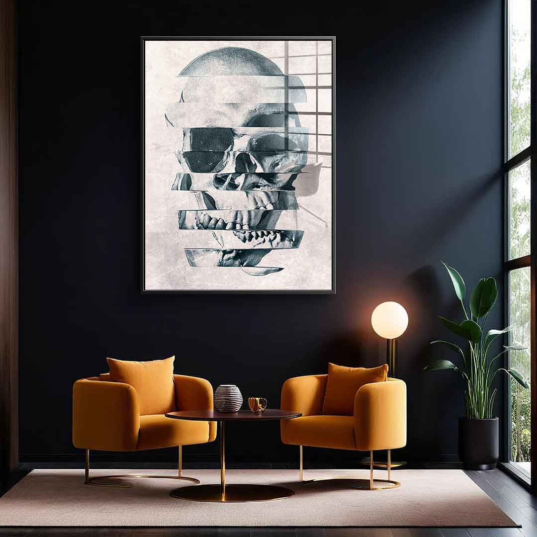 Glitch Skull – szkło akrylowe