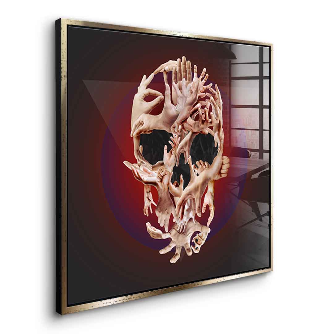 Hands Skull - Acrylglas