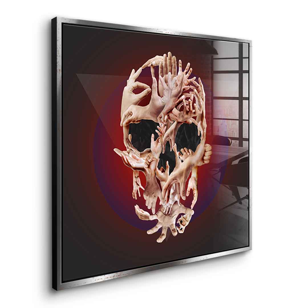 Hands Skull - Acrylglas