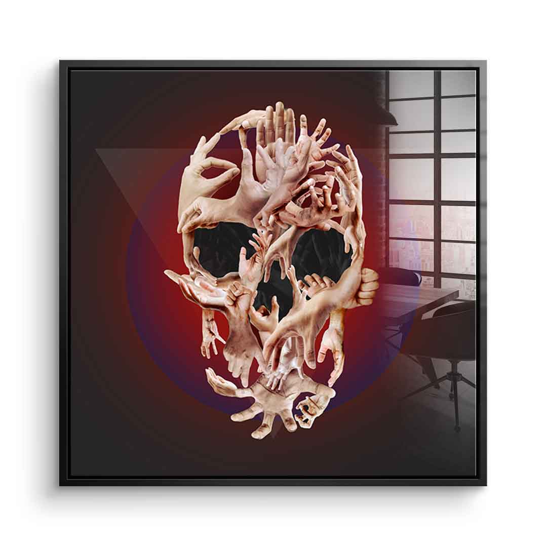 Hands Skull - Acrylglas