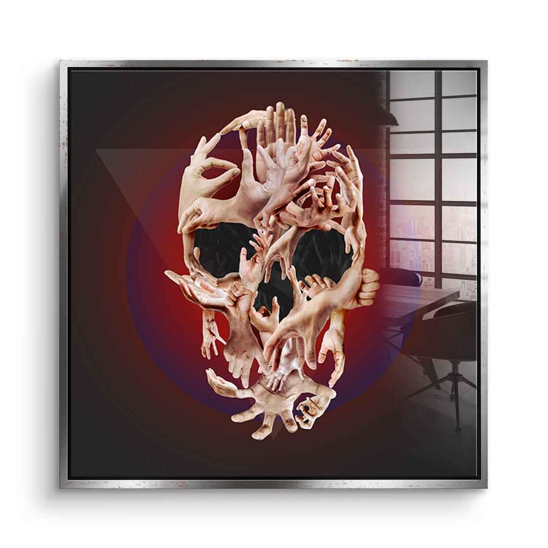 Hands Skull - Acrylglas
