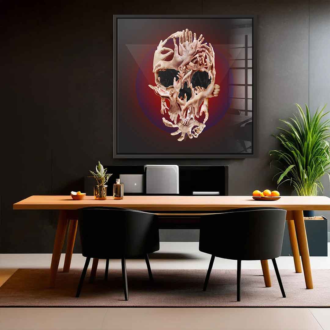 Hands Skull - Acrylglas