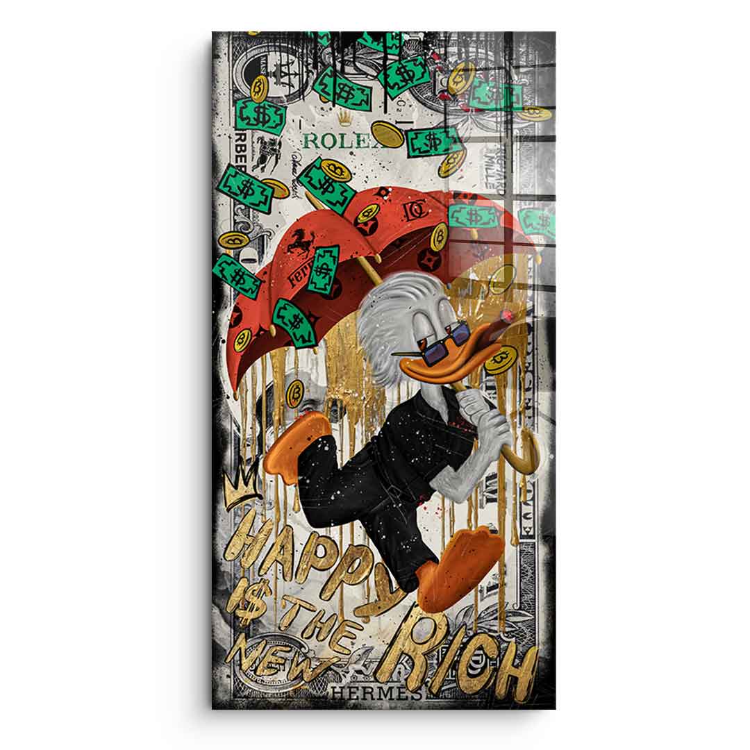 DOTCOMCANVAS Happy is the new Rich - Blattgold – Frontansicht