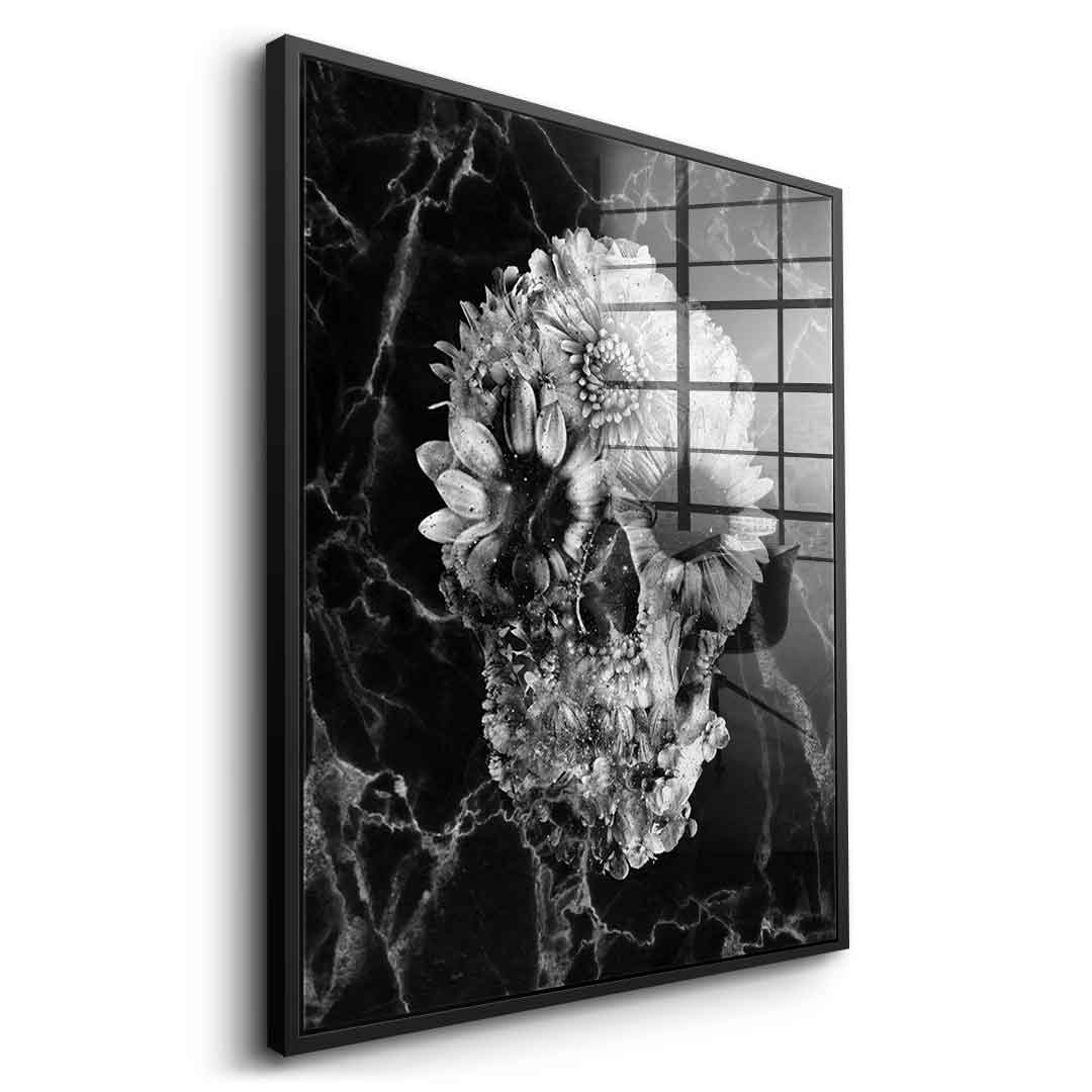 Marble Floral Skull - Acrylglas