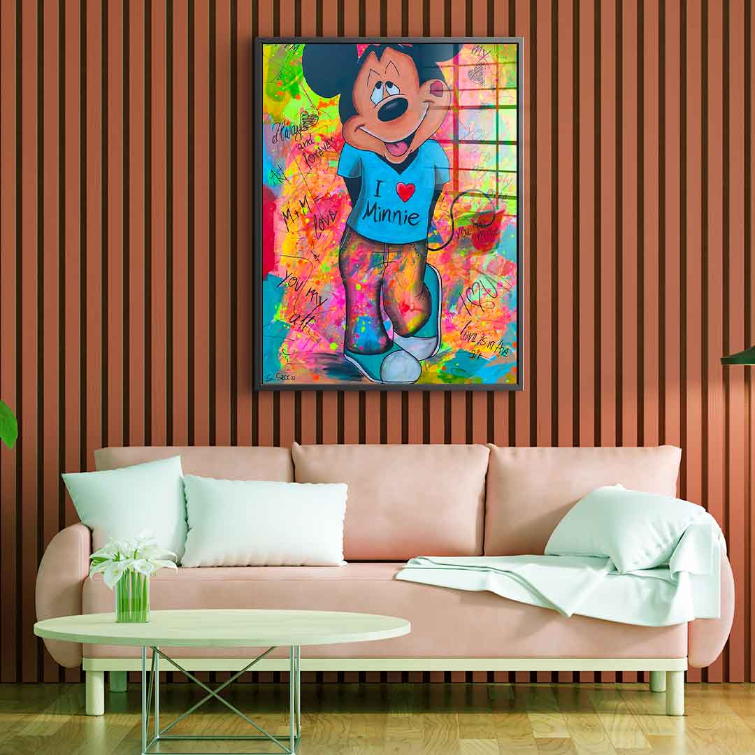 Mickey Loves Minni - Acrylglas