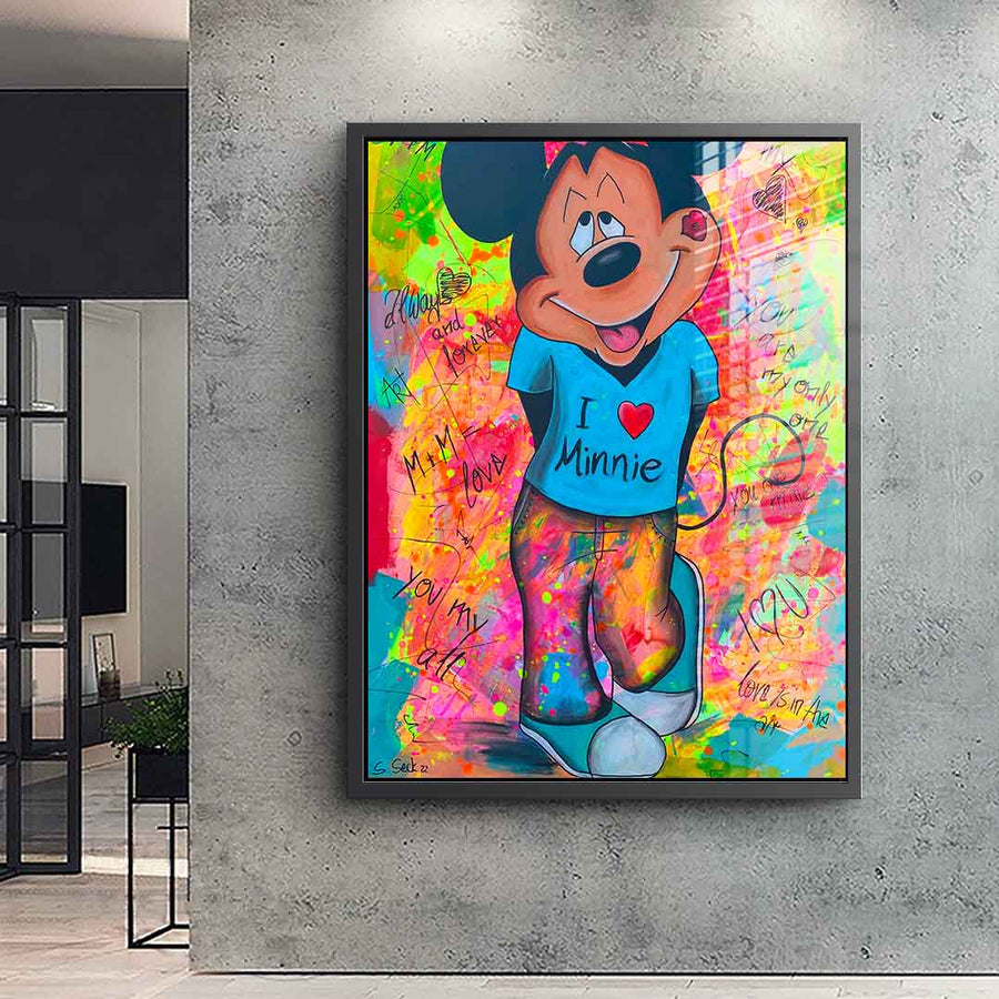 Mickey Loves Minni - Acrylglas