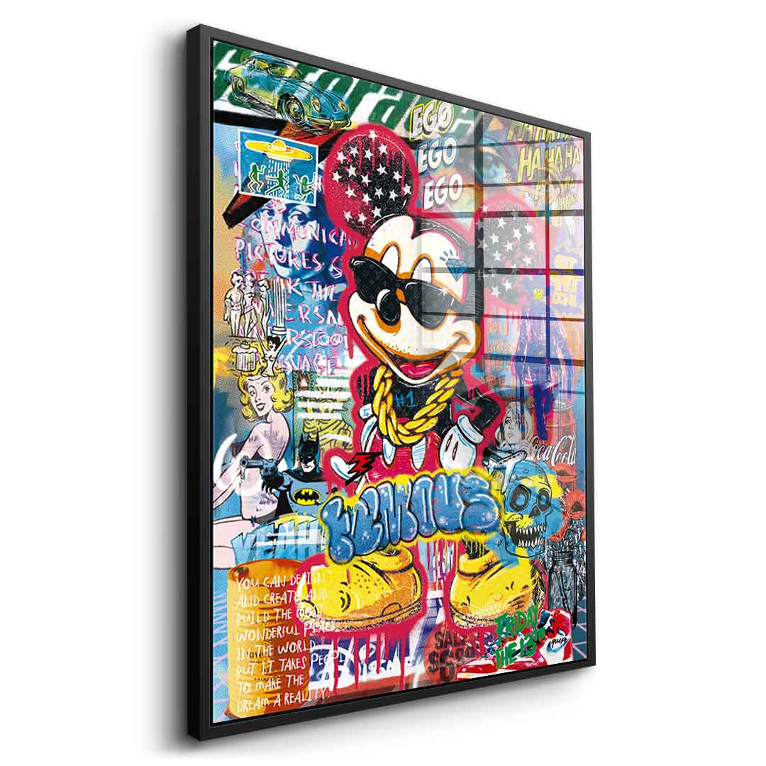 Mickey gold chain - Acrylglas