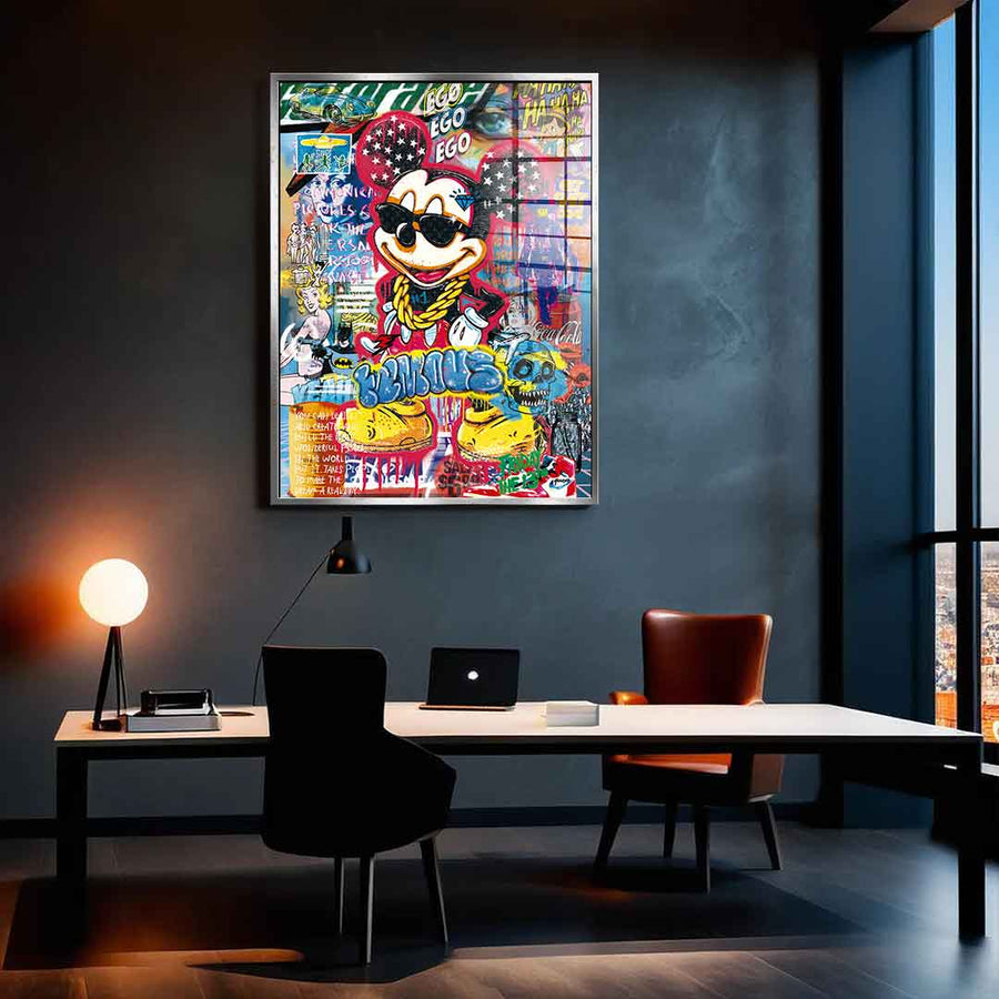 Mickey gold chain - Acrylic glass