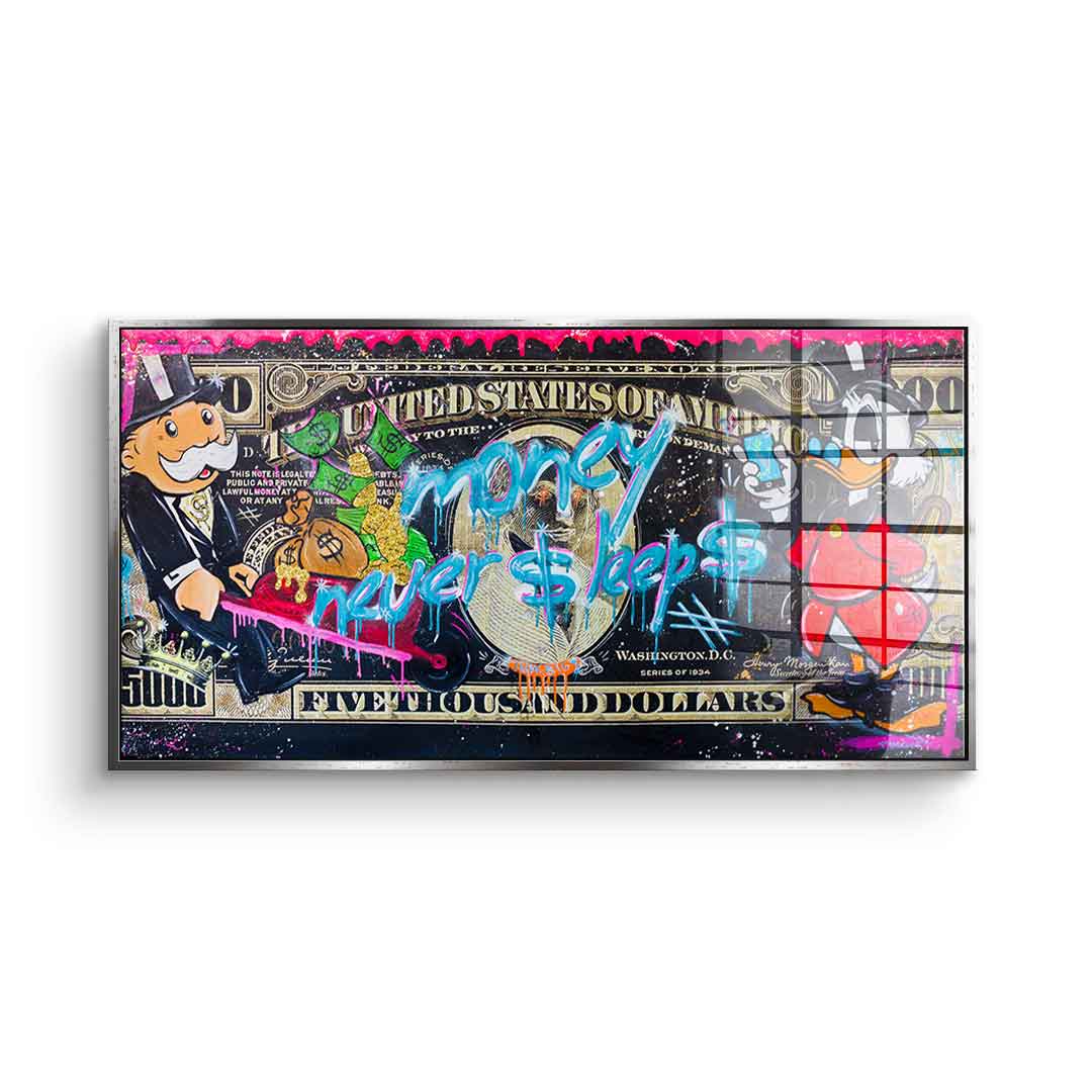 Money Never $leep$ 3.0 - Acrylglas