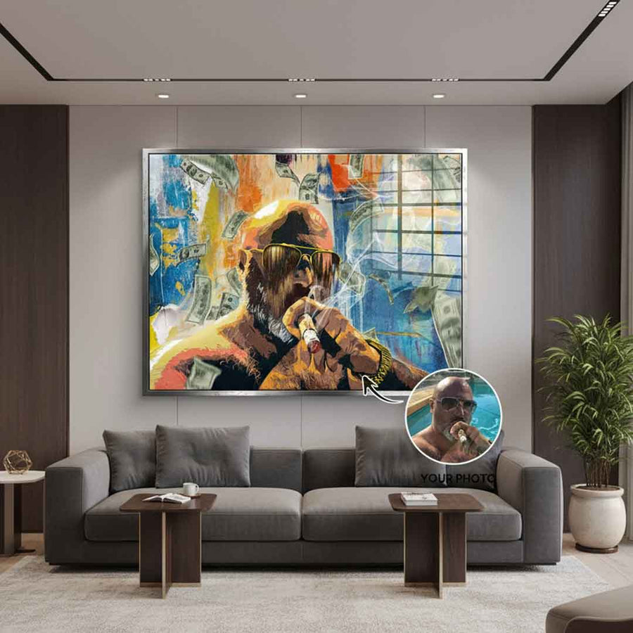 Money Rain Portrait - Acrylglas - Personalisierbar