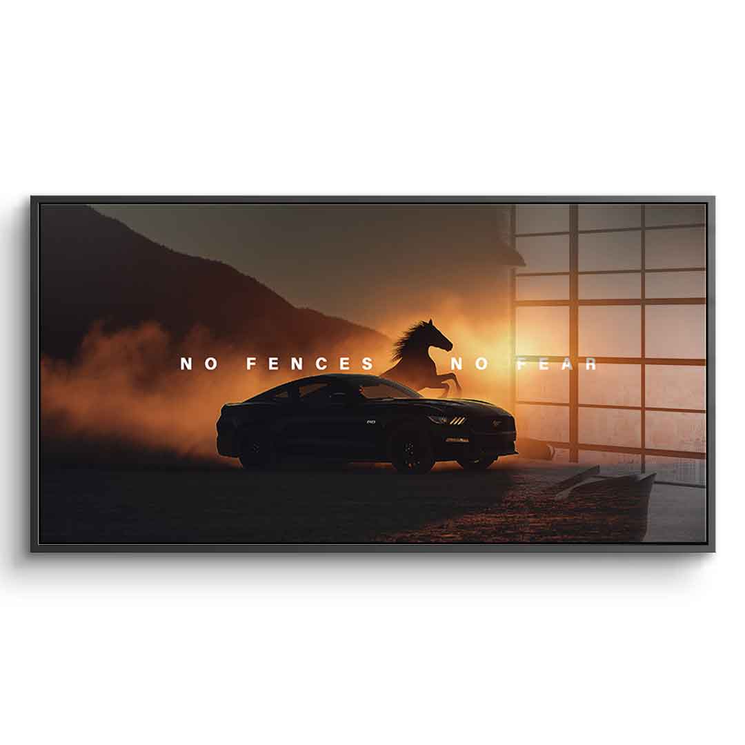No Fences, No Fear (Ford Mustang) - Acrylic glass