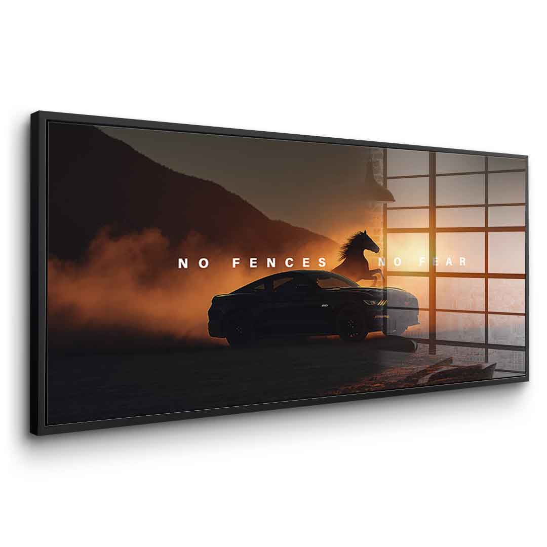 No Fences, No Fear (Ford Mustang) - Acrylic glass