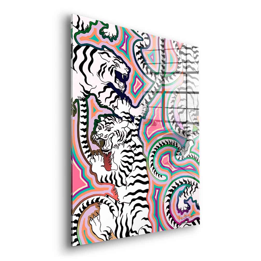 White Tiger Crawl - Acrylglas
